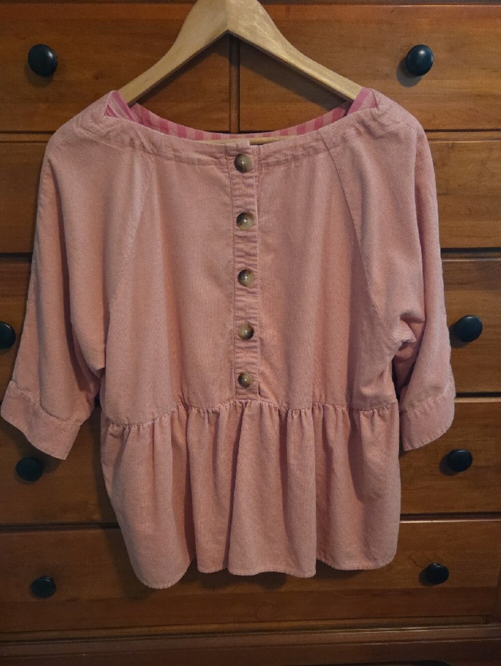 Anthropologie Peach Peplum Scoop-Neck Top - Picture 2 of 5